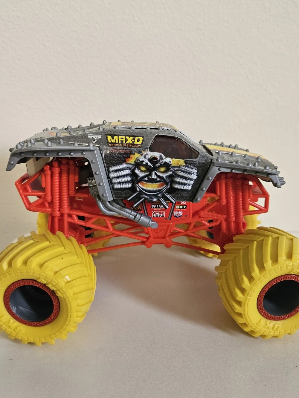 MAX-D Monster Truck Toy - Red Frame with Yellow Wheels